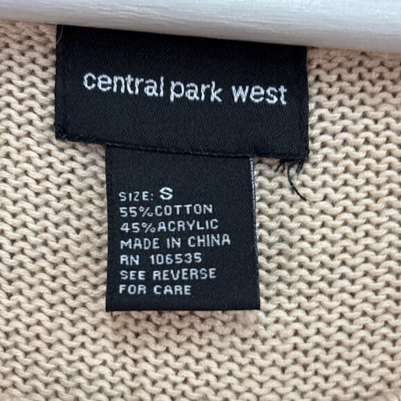 Beige Fringe Hem Knit Sweater By Central Park West - S - Picture 3 of 6